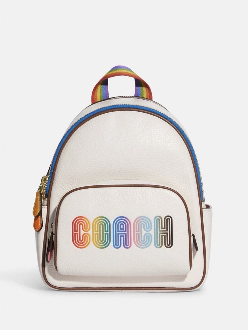 Coach Mini Court Backpack in Chalk Multi Vibrant Rainbow